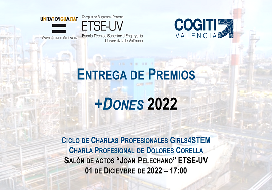 Lliurament de premis +Dones 2022, amb la col·laboració de COGITI València.